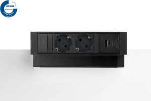 Power Desk-up 2.0 2x 230V, 1x USB A+C charge Zwart van Ceha Europe