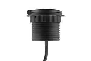 Zwarte QI Power-spot met USB A, USB C en draadloos opladen