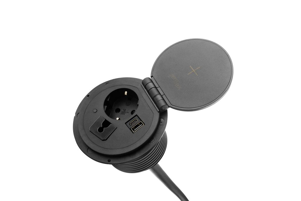 Compacte QI Power-spot voor bureaus en vergadertafels