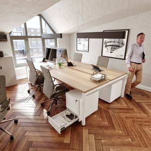 Rolblok YKG 603 in wit onder bureau