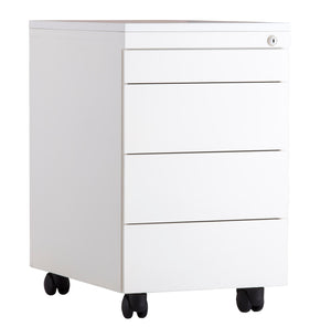 Rolblok in stijlvol wit met 3 lades en 1 pennenlade 