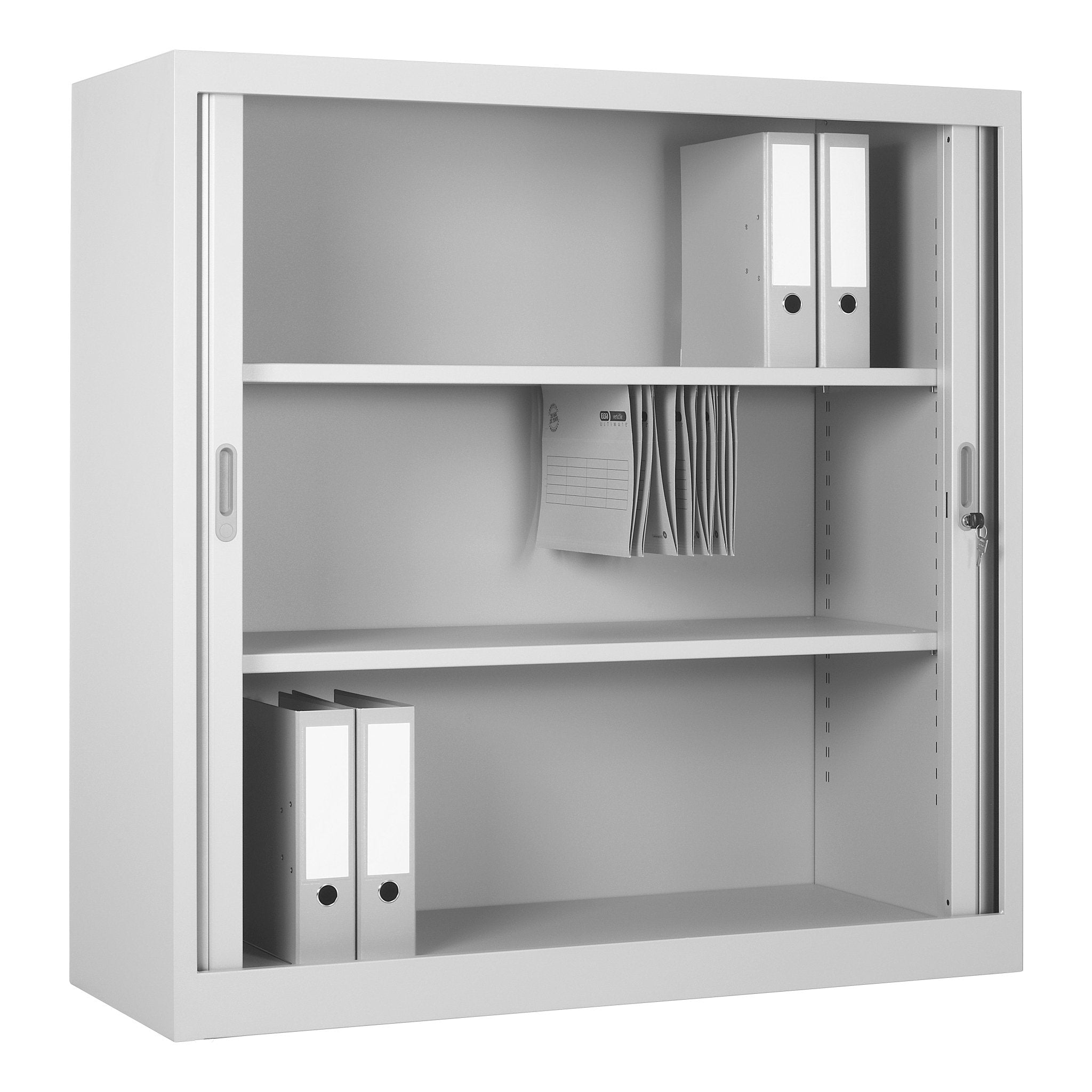 Stalen roldeurkast 120x120 RAL 9006 voor intensief gebruik