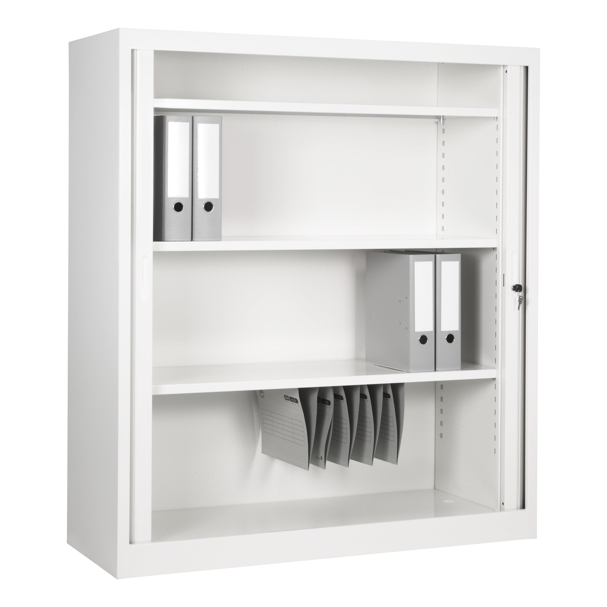 CHS roldeurkast 135x120 in gebroken wit