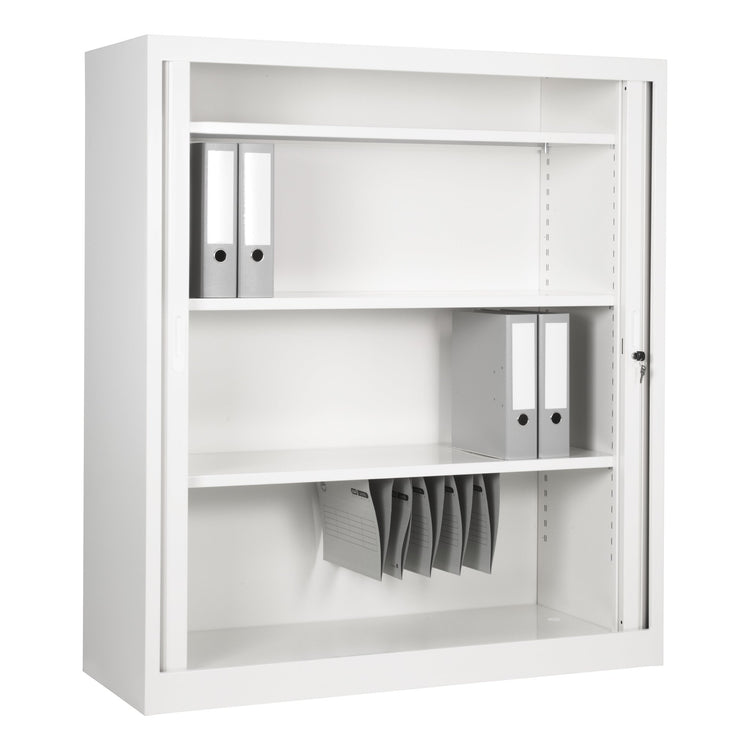 CHS roldeurkast 135x120 in gebroken wit