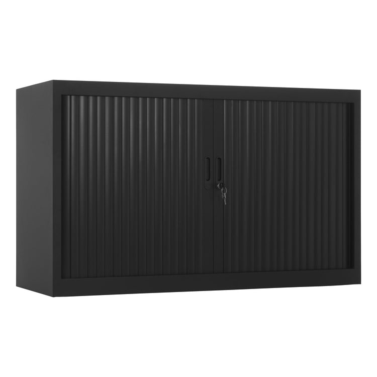 Compacte kantoorroldeurkast RAL 9005 met legbord