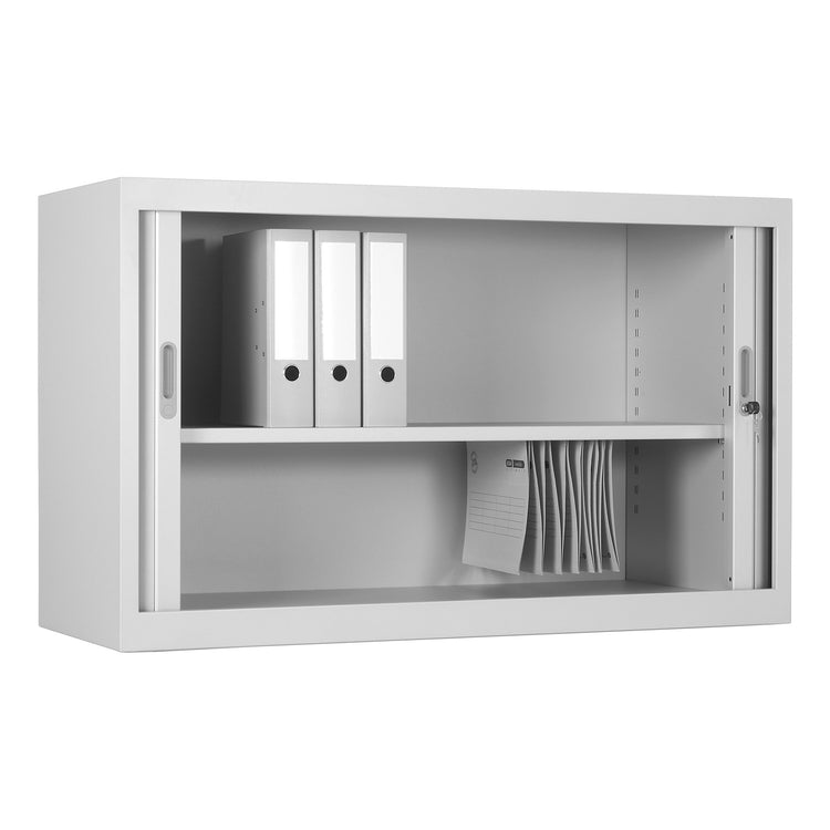 Roldeurkast aluminiumkleurig voor moderne kantooropslag