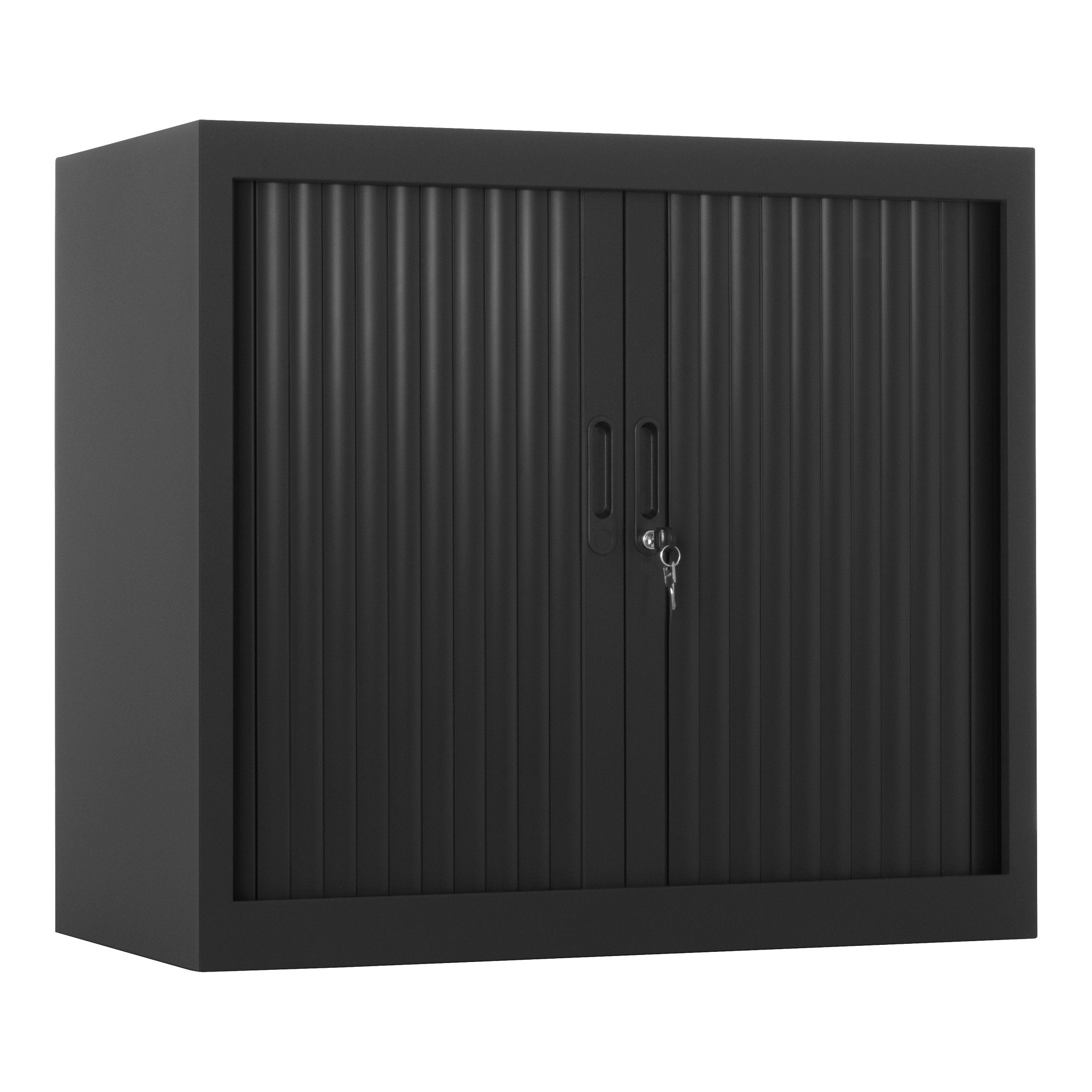 Zwarte kast CHS 73x80 met stalen frame en legbord