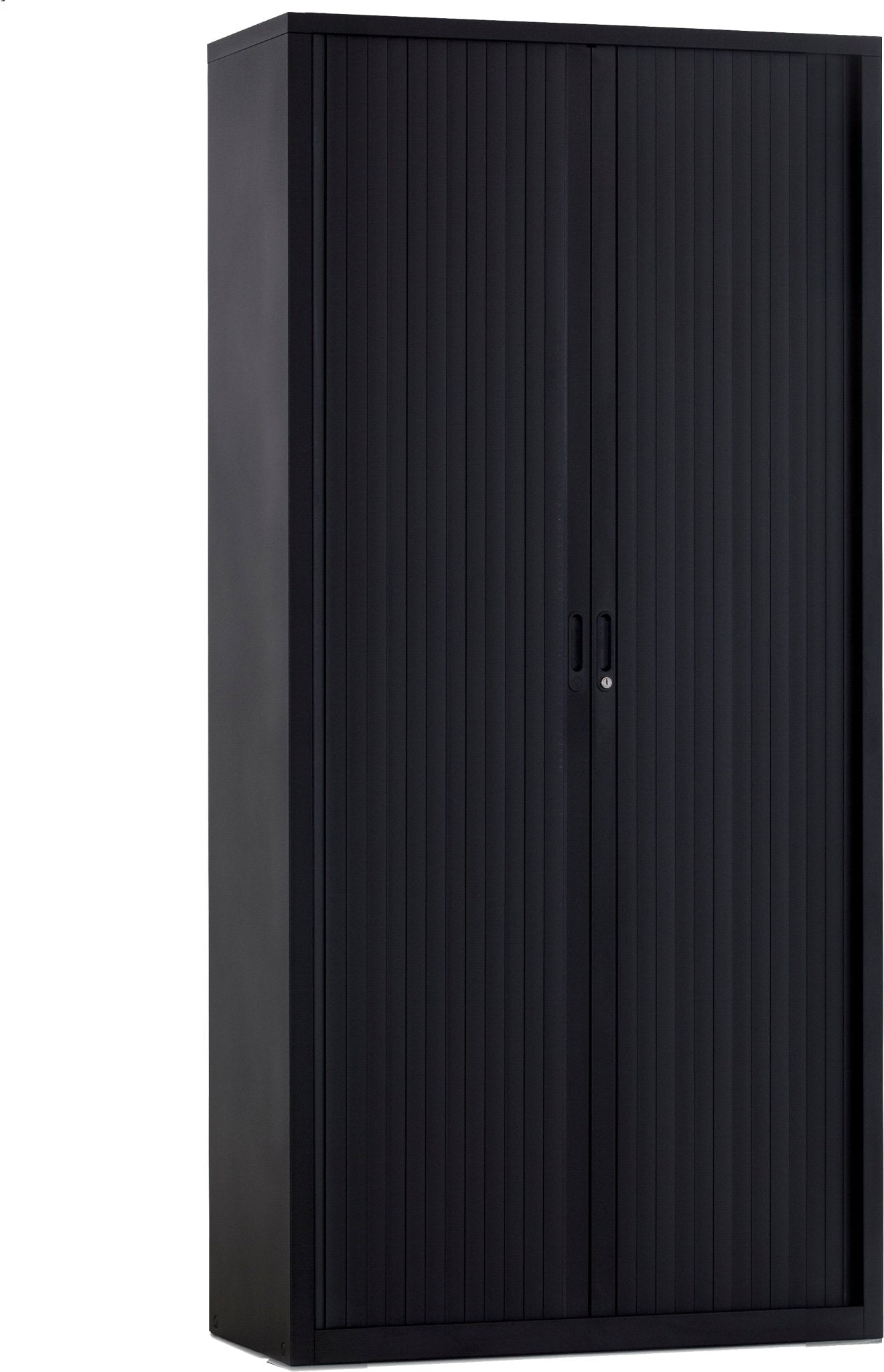 Zwarte zelfbouw roldeurkast 195×100 cm