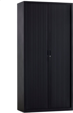 Zwarte zelfbouw roldeurkast 195×100 cm