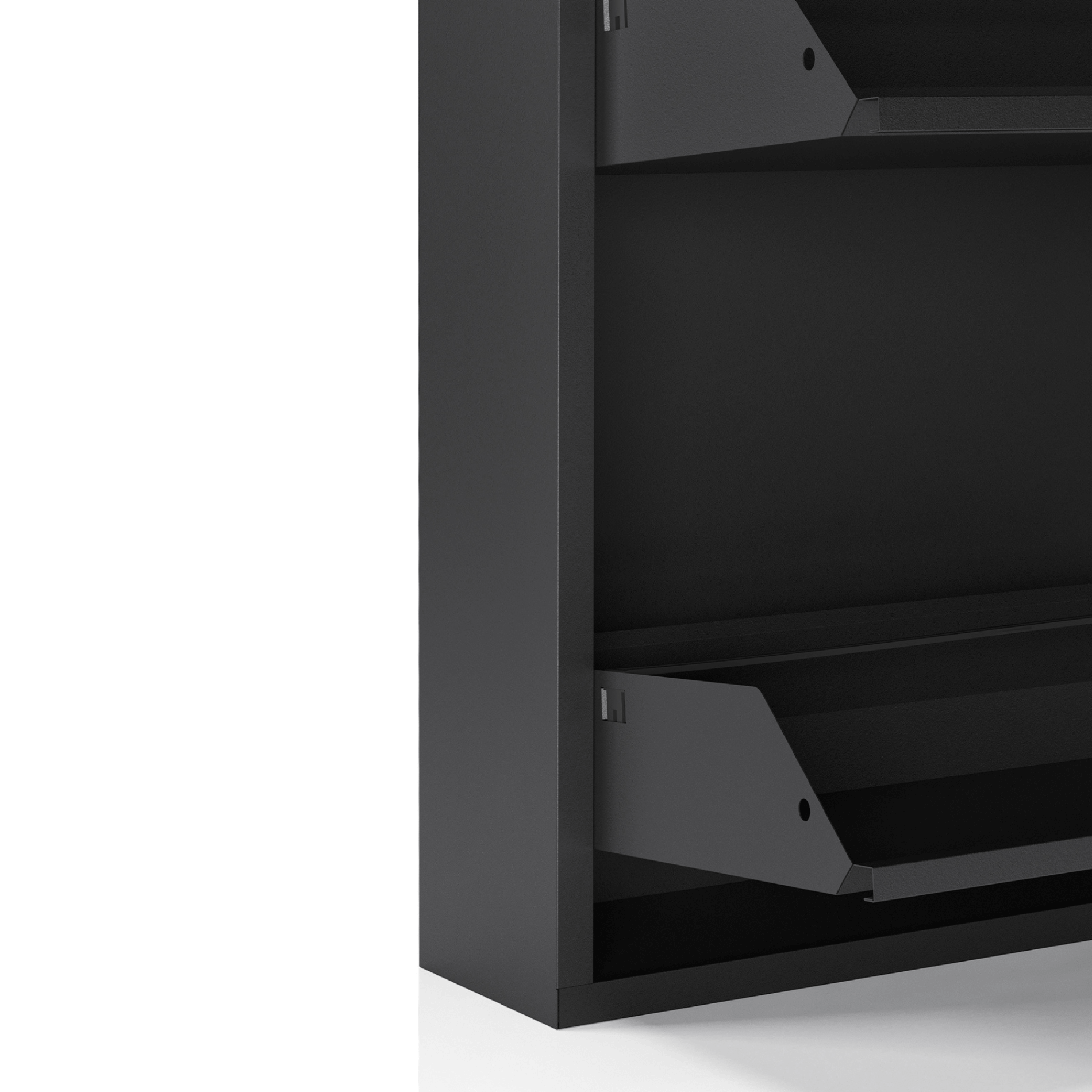 Kleppen van zwarte Bodi schoenenkast