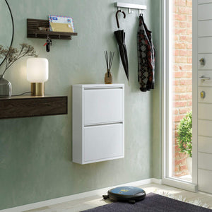 Schoenenkast Bodi 2-vaks Wit in hal