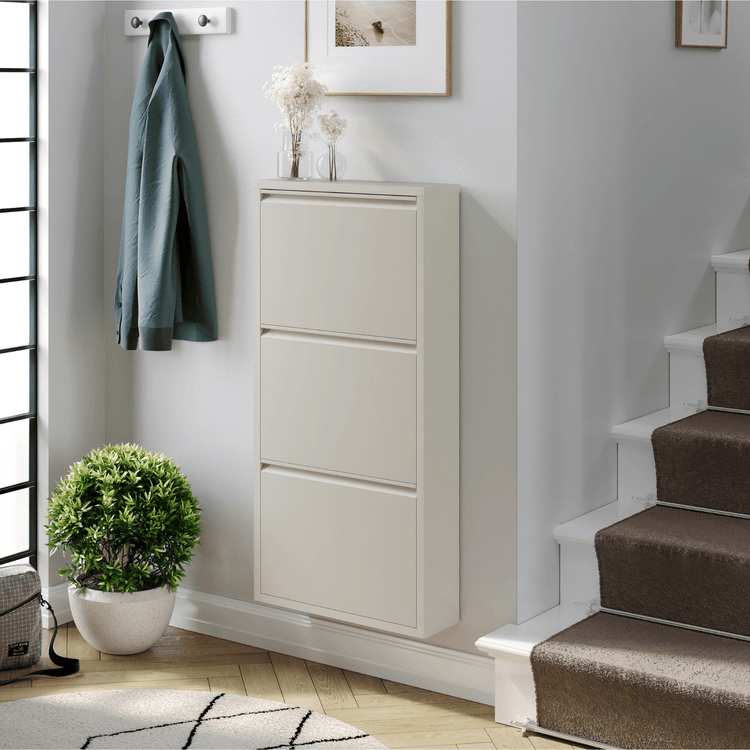 Soft Beige schoenenkast Bodi in hal