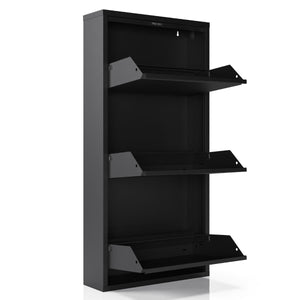 Bodi schoenenkast zwart met 3 vakken