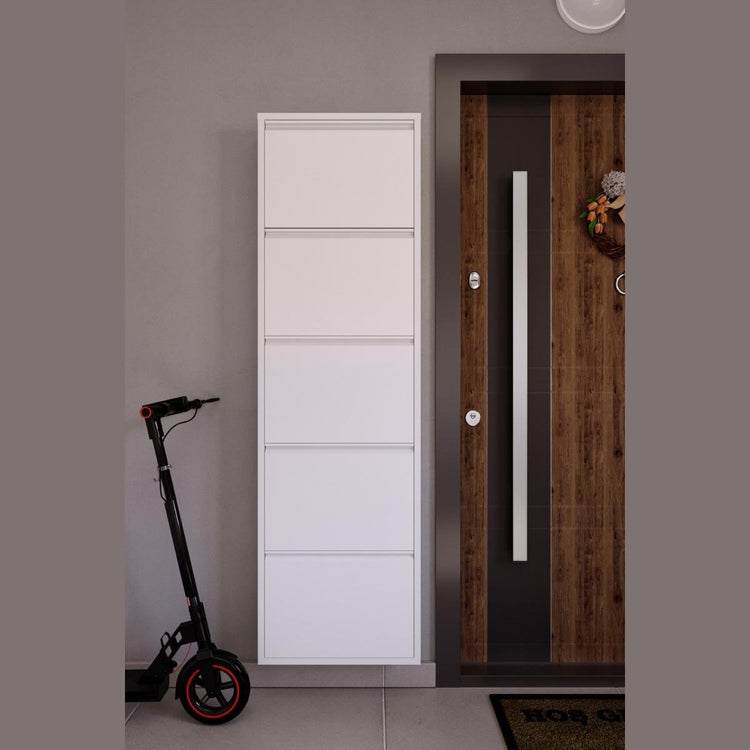 Schoenekast Bodi 5-vaks Wit in entreeruimte