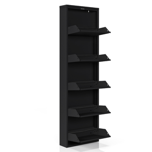 Schoenenkast Bodi 5-vaks Zwart met open vakken