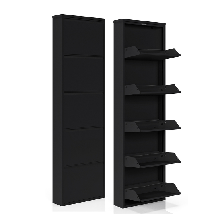 Ruime schoenenkast Bodi 5-vaks Zwart 
