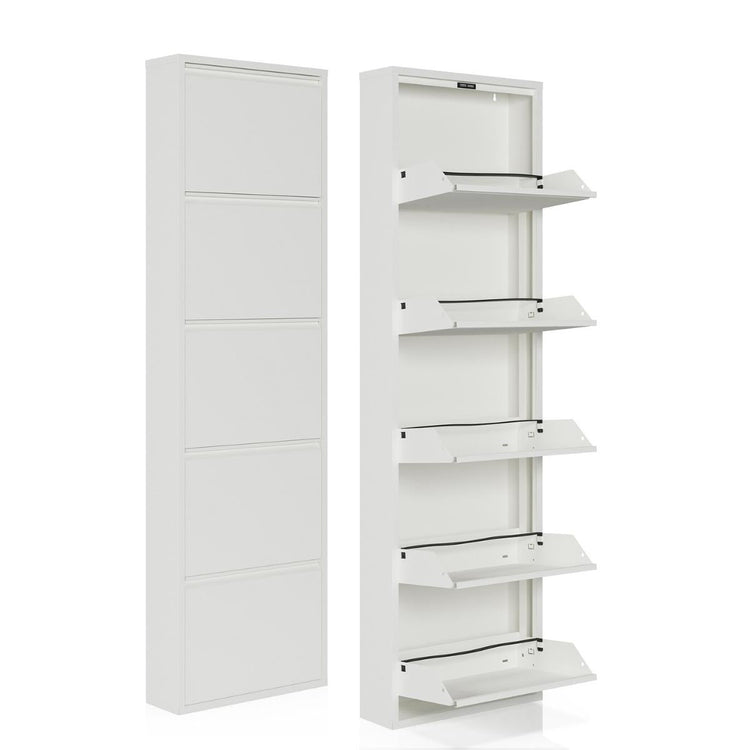 Bodi schoenenkast Wit met 5 openstaande vakken