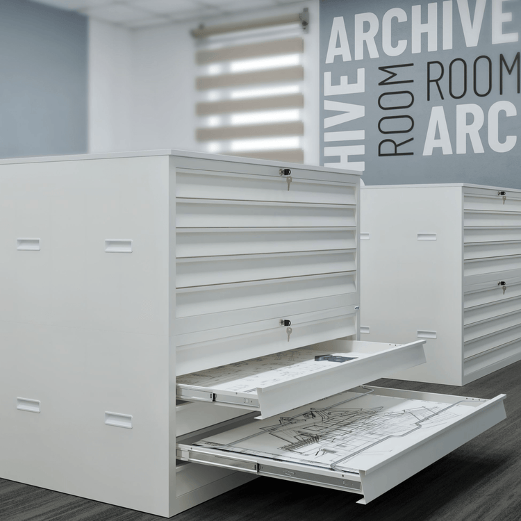 Ladekast wit met topblad als onderdeel van werkplek