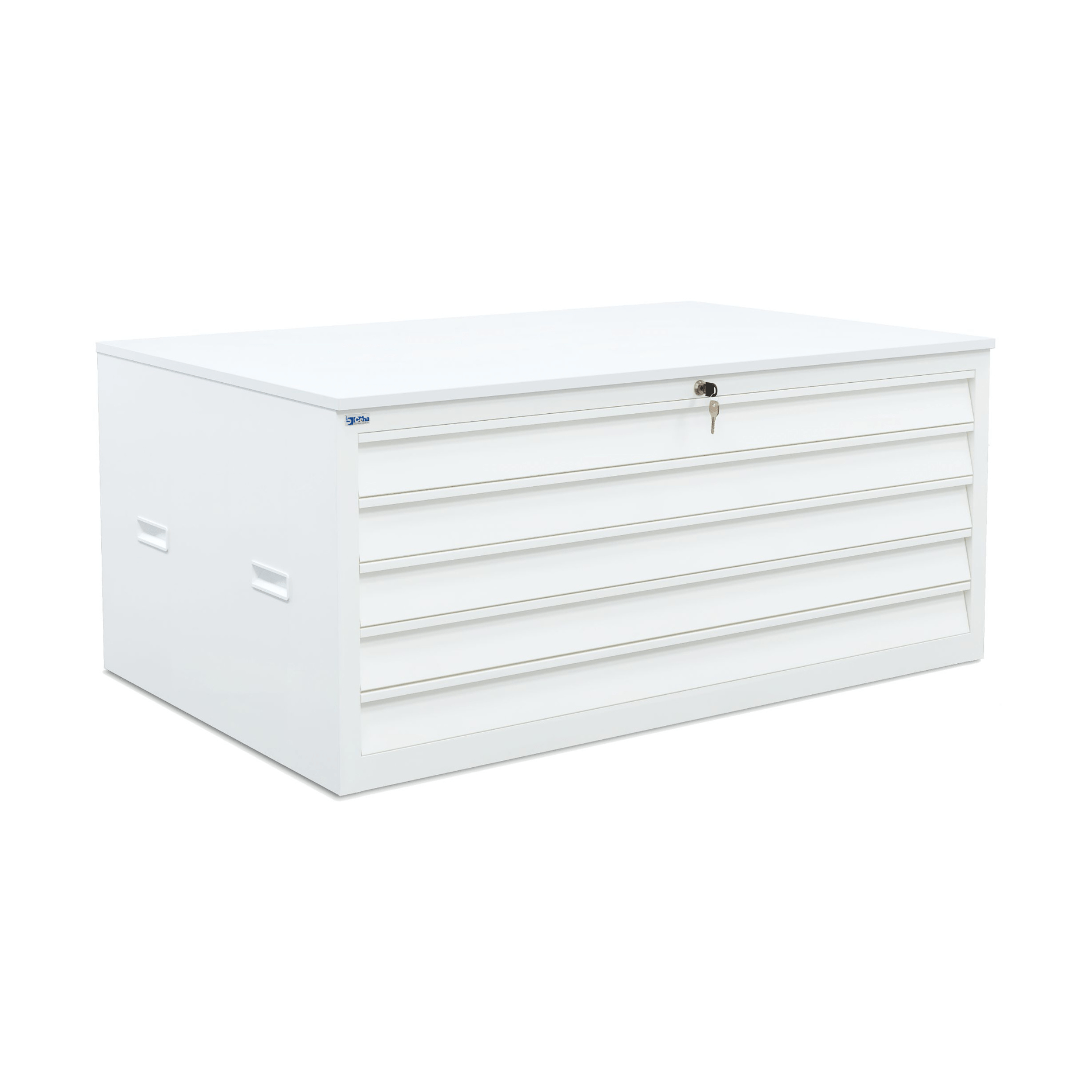 Ladekast met topblad in RAL9010 voor archief