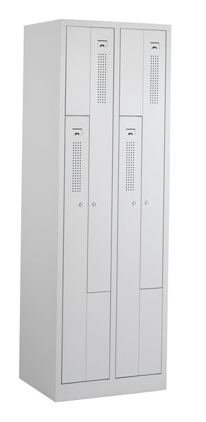 Z-garderobekast CHL 180-2.4 lichtgrijs met vier vakken