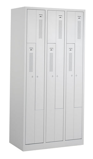 Z-garderobekast CHL 180-3.6 lichtgrijs met zes compartimenten