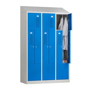 Z-garderobekast THL 180-3.6 met cilinderslot in RAL7035/5015 van Ceha Europe